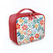 Túi mỹ phẩm du lịch có dây kéo ngăn đựng hoa Túi trang điểm cầm tay màu đỏ