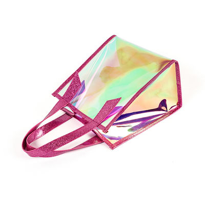 Túi tote TPU Holographic rõ ràng chống lạnh có tay cầm