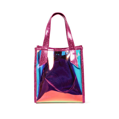 Túi tote TPU Holographic rõ ràng chống lạnh có tay cầm
