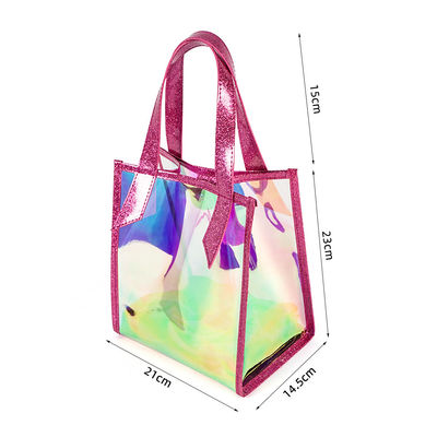 Túi tote TPU Holographic rõ ràng chống lạnh có tay cầm